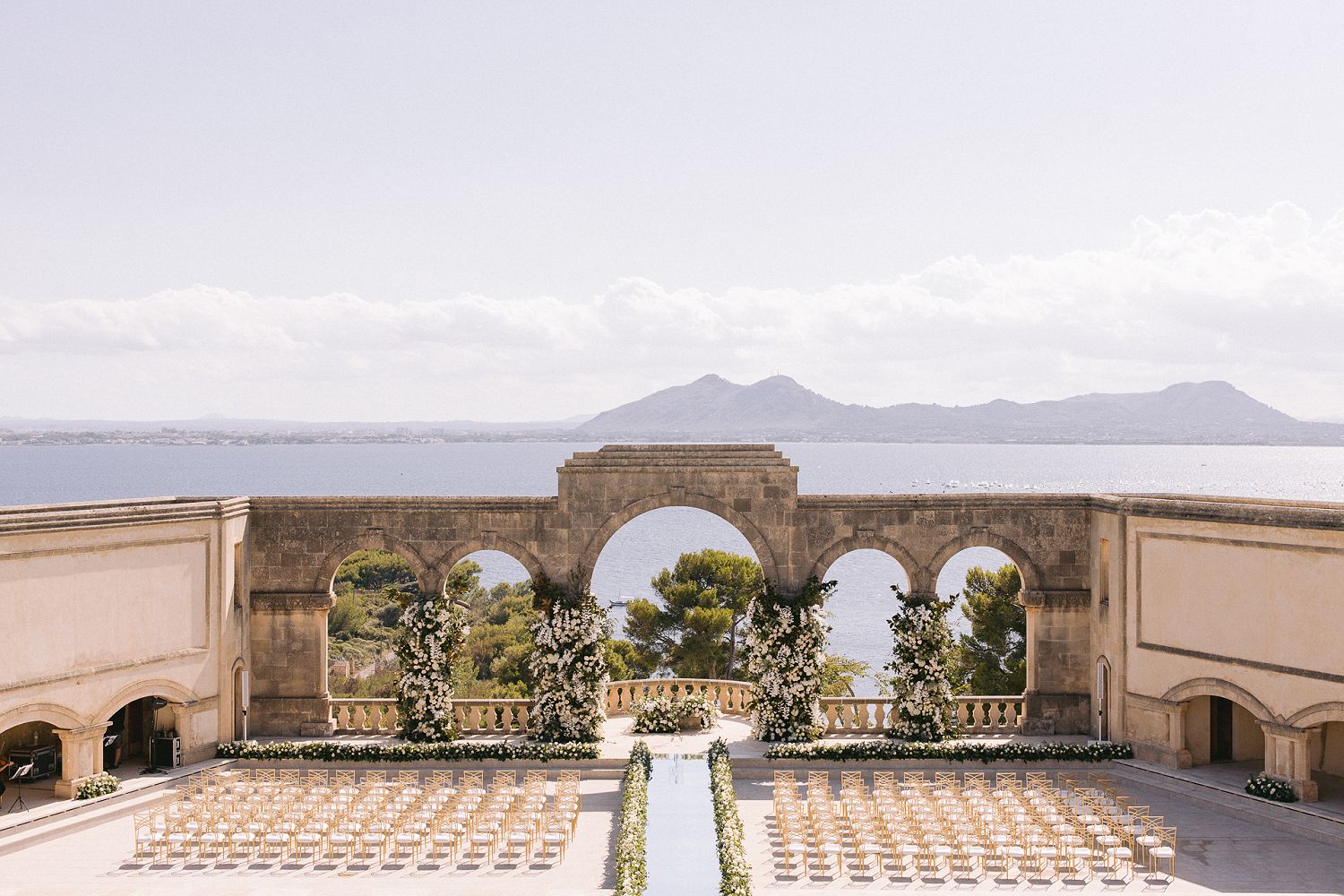 Stone arches overlooking the water